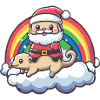 Meerkat Santa Claus Rainbow