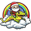 Echse Weihnachtsmann Regenbogen