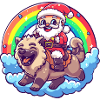 Hyena Santa Claus Rainbow