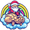 tatou Père Noël arc-en-ciel