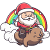 Beaver Santa Claus Rainbow