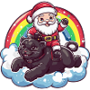Panthère Père Noël Arc-en-ciel