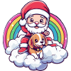 Beagle Chien Père Noël Arc-en-ciel