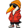 Pelican Bird Winter Comic