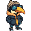 Toucan Bird Winter Comic