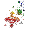 Regenbogenschneeflocken