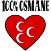100 % ottoman drapeau ottoman coeur