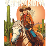 FEMME CHEVAUCHANT WESTERN RIDING