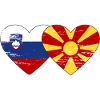 Slovénie Macédoine drapeau coeur utilisé