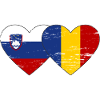Slovenia Romania Flag Heart
