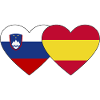 Slovénie Espagne Drapeau Coeur