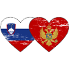 Slovenia Montenegro Flag Heart used