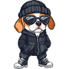Beagle Dog Winter Comic