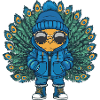 Peacock Bird Winter Comic