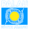 Palau Flag and Blue Sharks