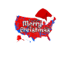 US Map Christmas Santa