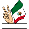 Flagge Mexiko Friedenszeichen Textraum