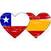 Chili Espagne drapeau coeur utilisé