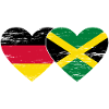 Germany Jamaica Flag Heart used