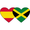 Spain Jamaica Flag Heart
