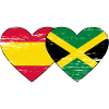 Spain Jamaica Flag Heart used