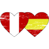 Peru Spain flag heart used