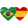 Brazil Spain Flag Heart used