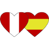 Peru Spain Flag Heart