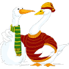 Goose and snowman