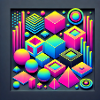 "Neon 3D Geometrie"