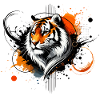 Buntes Aquarell Tiger