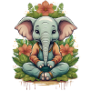 An elephant doing yoga