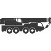 Mobile crane icon symbol shape.