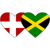 Denmark Jamaica Flag Heart