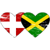 Denmark Jamaica flag heart used
