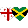 Georgia Jamaica Flag Heart