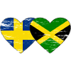 Sweden Jamaica Flag Heart used