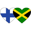 Finland Jamaica Flag Heart