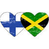 Finland Jamaica Flag Heart used