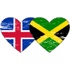 Iceland Jamaica Flag Heart Used