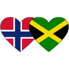 Norway Jamaica Flag Heart