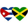 Cuba Jamaica Flag Heart