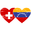 Switzerland Venezuela flag heart used