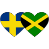 Sweden Jamaica Flag Heart