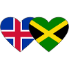 Iceland Jamaica Flag Heart