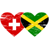 Switzerland Jamaica Flag Heart used
