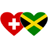 Switzerland Jamaica Flag Heart