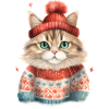 Winterkatze im Strickpullover