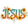 Flowery Jesus Word Motif