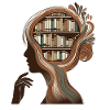 Books Head Illustration Thinking Knowledge